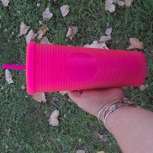 Starbucks neon pink tumbler